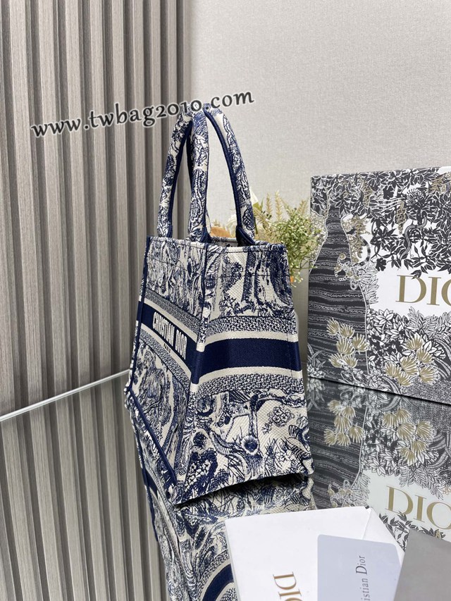 Dior专柜新款TOTE包迪奥高仿原单旧蓝虎小号购物袋手提托特包 djfk1376